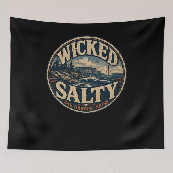 Item preview, Wicked Salty Bar Harbor Maine Ocean Sailboat designed and sold by snowry.