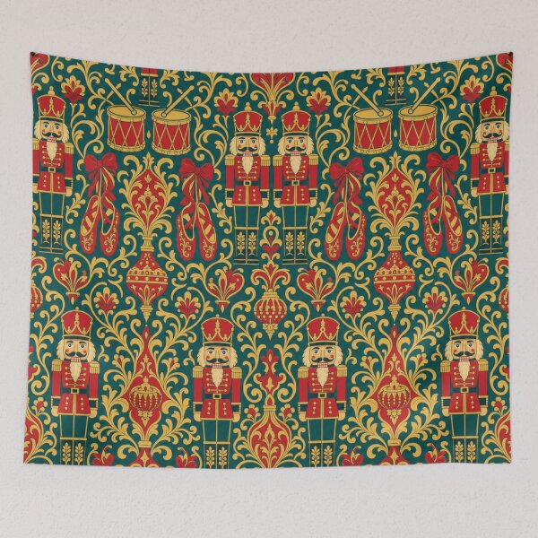 Item preview, Nutcracker Parade Damask Seamless Pattern | Christmas Aesthetic Repeat Design designed and sold by StickyGuys.