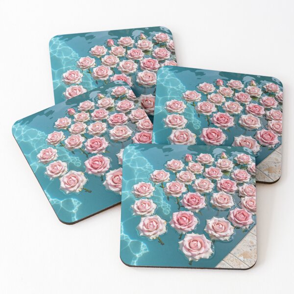 Item preview, Floating Pink Roses on Turquoise Water Romantic Floral Summer Aesthetic designed and sold by Killington.