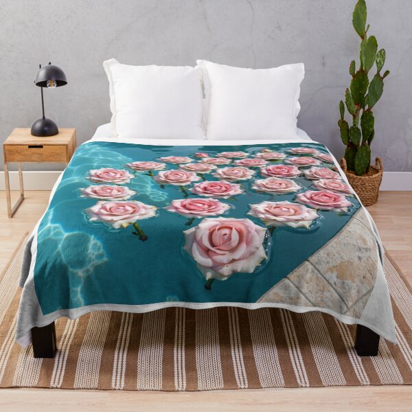 Item preview, Floating Pink Roses on Turquoise Water Romantic Floral Summer Aesthetic designed and sold by Killington.