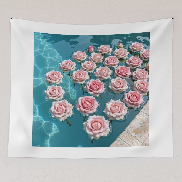 Item preview, Floating Pink Roses on Turquoise Water Romantic Floral Summer Aesthetic designed and sold by Killington.