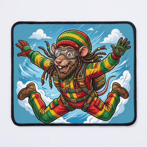 Item preview, Rasta Freefall Mouse | Skydiving Reggae Mouse designed and sold by digitalbob60.