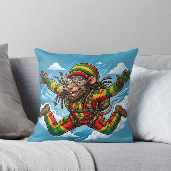 Aperçu de l'œuvre Souris Rasta en chute libre | Souris Reggae parachutiste créée et vendue par digitalbob60.