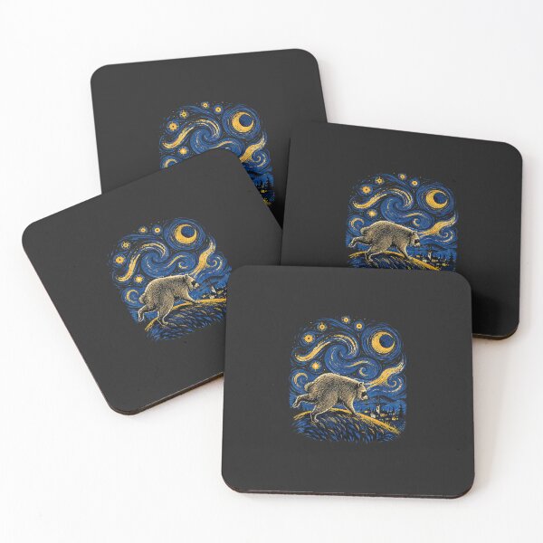 Item preview, Funny Raccoon Art Impressionist Animal Vintage Night Meme Design designed and sold by abig-eiyana.