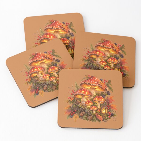 Item preview, Cottagecore Jack-o-Lantern Mushroom Watercolor Art – Whimsical Halloween Print designed and sold by MagicMakerPh.