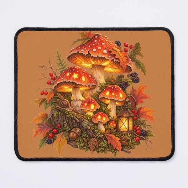 Item preview, Cottagecore Jack-o-Lantern Mushroom Watercolor Art – Whimsical Halloween Print designed and sold by MagicMakerPh.