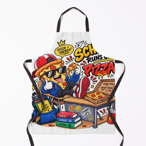 Item preview, School Runs on Pizza Funny Student Sticker | Pizza Lover & School Life designed and sold by Genzfirevibes.