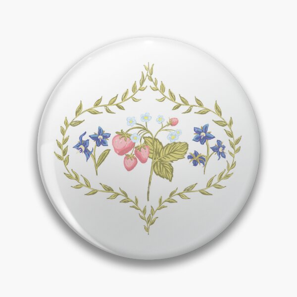 Item preview, Strawberry and Borage Cottagecore (repeating pattern) designed and sold by hanwritten.