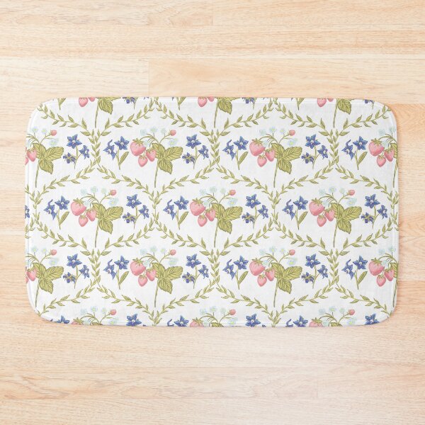 Item preview, Strawberry and Borage Cottagecore (repeating pattern) designed and sold by hanwritten.