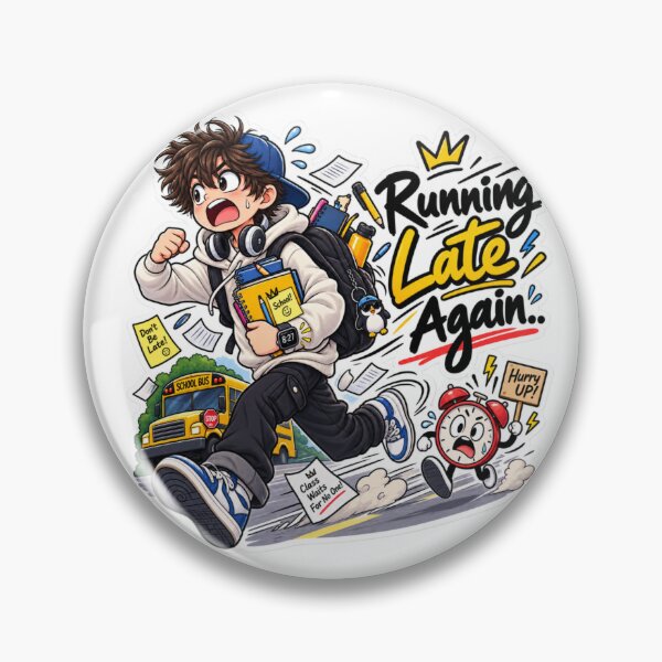 Item preview, Running Late Again Funny Student Sticker | School Life & Late Student designed and sold by Genzfirevibes.