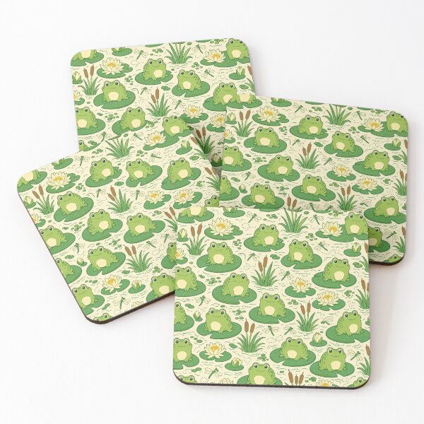 Item preview, Pond Frogs and Lily Pads Seamless Pattern | Frog Aesthetic Repeat Design designed and sold by StickyGuys.