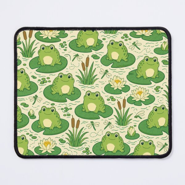 Item preview, Pond Frogs and Lily Pads Seamless Pattern | Frog Aesthetic Repeat Design designed and sold by StickyGuys.