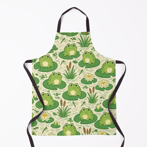 Item preview, Pond Frogs and Lily Pads Seamless Pattern | Frog Aesthetic Repeat Design designed and sold by StickyGuys.