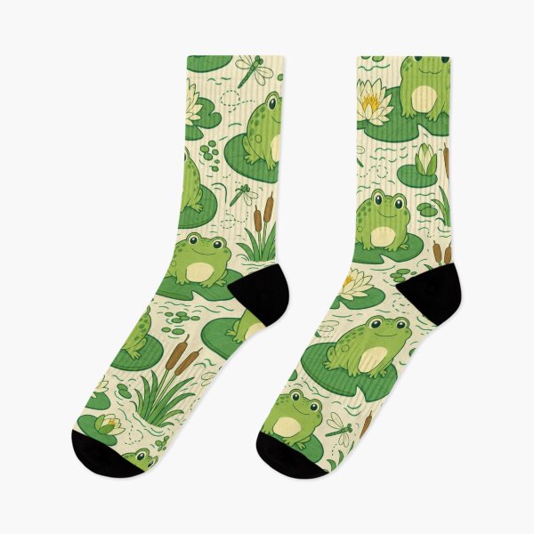 Item preview, Pond Frogs and Lily Pads Seamless Pattern | Frog Aesthetic Repeat Design designed and sold by StickyGuys.
