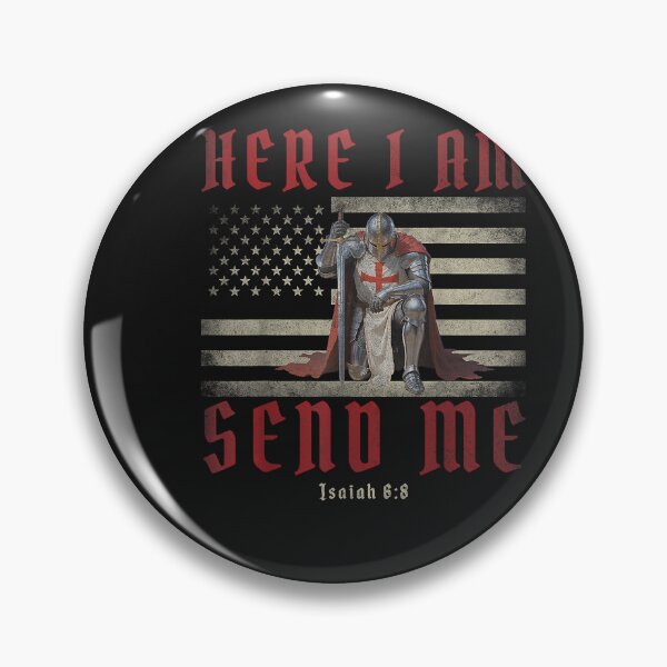 Item preview, Here I Am Send Me Knights Templar Crusader American Flag designed and sold by FrankIsabel.