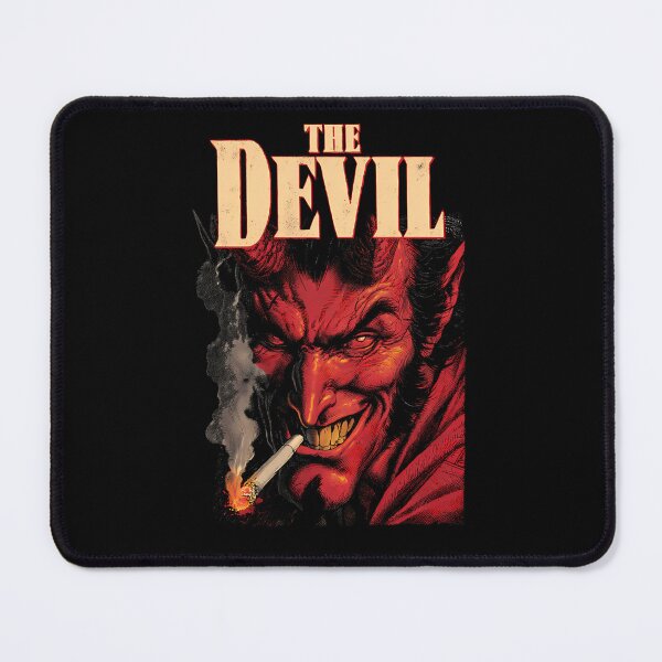 Item preview, Red Horned Demon Face Smoking A Cigarette designed and sold by JosiArmstrong.