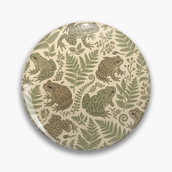 Item preview, Botanical Frog Study Seamless Pattern | Frog Aesthetic Repeat Design designed and sold by StickyGuys.