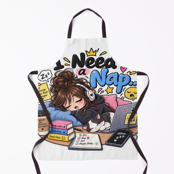 Item preview, I Need a Nap Funny Sleepy Student Sticker | Cozy Nap & Tired Girl designed and sold by Genzfirevibes.