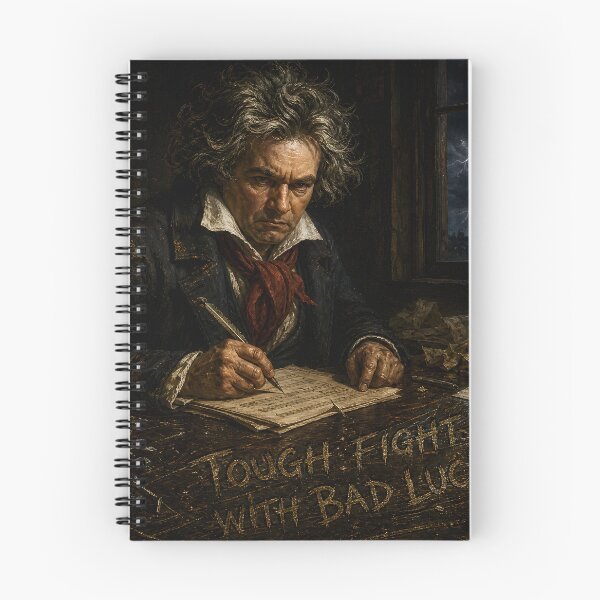Item preview, Beethoven Quote: Tough fight with bad luck! - Dark Academia Classical Music Resilience Art designed and sold by DoReMiStudio.