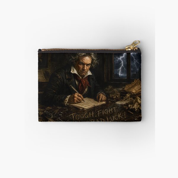 Item preview, Beethoven Quote: Tough fight with bad luck! - Dark Academia Classical Music Resilience Art designed and sold by DoReMiStudio.