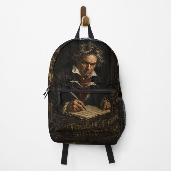 Item preview, Beethoven Quote: Tough fight with bad luck! - Dark Academia Classical Music Resilience Art designed and sold by DoReMiStudio.