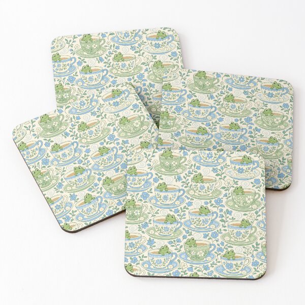 Item preview, Frogs and Teacups Seamless Pattern | Frog Aesthetic Repeat Design designed and sold by StickyGuys.