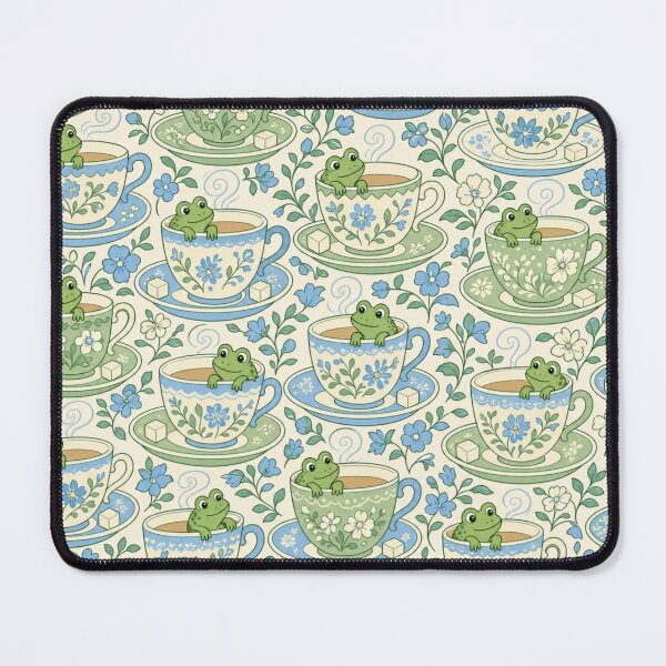 Item preview, Frogs and Teacups Seamless Pattern | Frog Aesthetic Repeat Design designed and sold by StickyGuys.