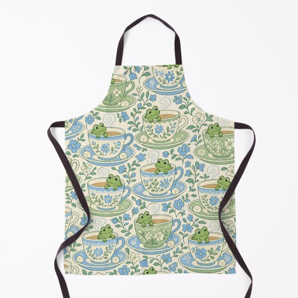 Item preview, Frogs and Teacups Seamless Pattern | Frog Aesthetic Repeat Design designed and sold by StickyGuys.