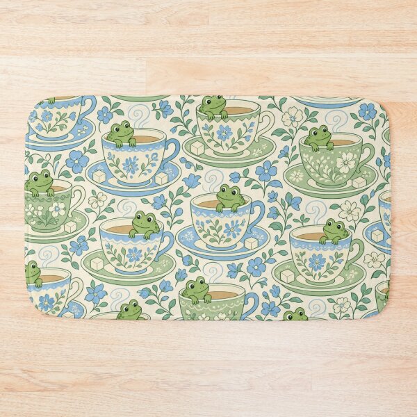 Item preview, Frogs and Teacups Seamless Pattern | Frog Aesthetic Repeat Design designed and sold by StickyGuys.
