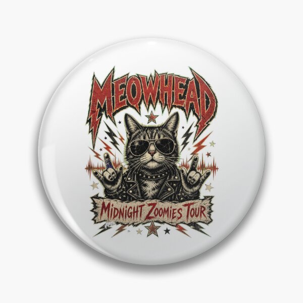Item preview, 80s Rock Band Meowhead Midnight Zoomies designed and sold by Kaikab007.