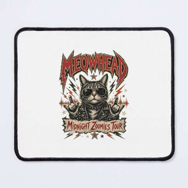Item preview, 80s Rock Band Meowhead Midnight Zoomies designed and sold by Kaikab007.