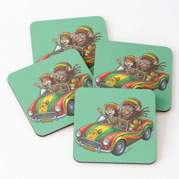 Item preview, Rasta Roadster Mice | Reggae Vibes Convertible Art designed and sold by digitalbob60.