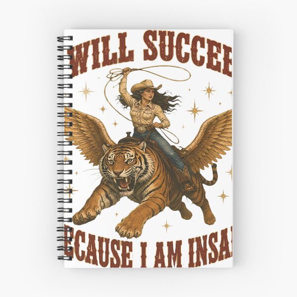 Item preview, I Will Succeed Because I Am Insane Motivational Tiger Rider designed and sold by DianneShelton.