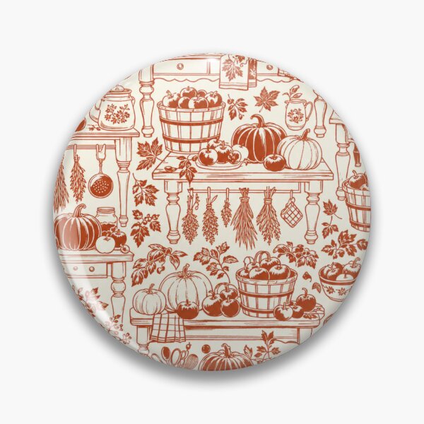 Item preview, Harvest Kitchen Toile Seamless Pattern | Autumn Aesthetic Repeat Design designed and sold by StickyGuys.