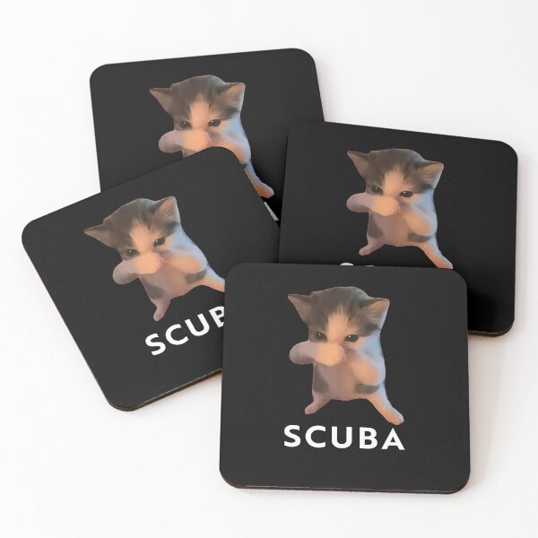 Item preview, Scuba Dancing Funny Cat Meme designed and sold by ellapaintcoast.