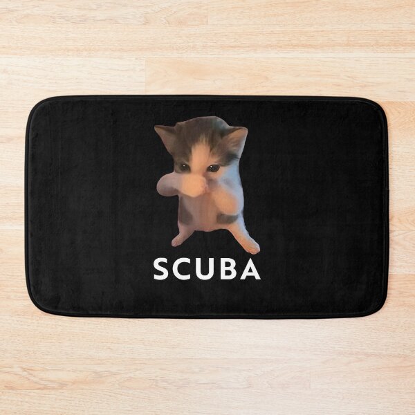 Item preview, Scuba Dancing Funny Cat Meme designed and sold by ellapaintcoast.