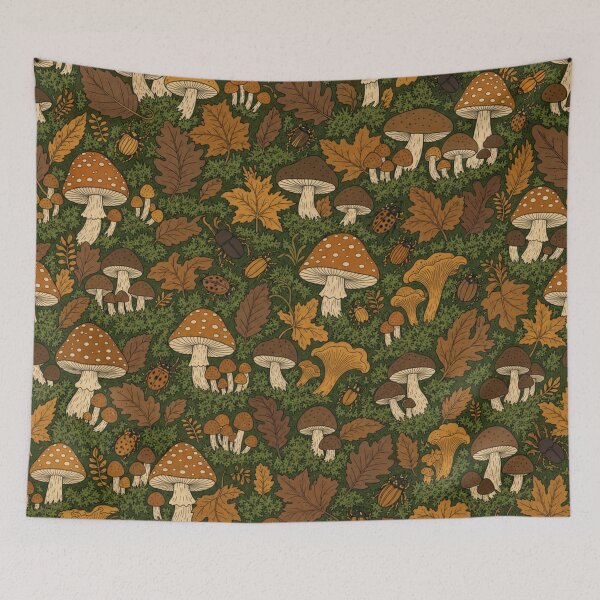 Item preview, Woodland Mushrooms and Moss Seamless Pattern | Autumn Aesthetic Repeat Design designed and sold by StickyGuys.