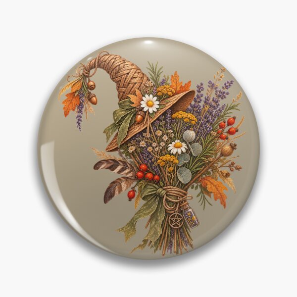 Item preview, Cottagecore Witch Hat Herb Bundle Watercolor Art – Whimsical Halloween Print designed and sold by MagicMakerPh.