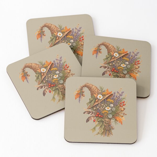 Item preview, Cottagecore Witch Hat Herb Bundle Watercolor Art – Whimsical Halloween Print designed and sold by MagicMakerPh.
