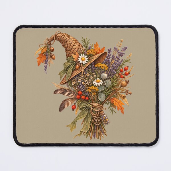 Item preview, Cottagecore Witch Hat Herb Bundle Watercolor Art – Whimsical Halloween Print designed and sold by MagicMakerPh.