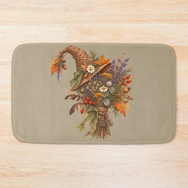 Item preview, Cottagecore Witch Hat Herb Bundle Watercolor Art – Whimsical Halloween Print designed and sold by MagicMakerPh.