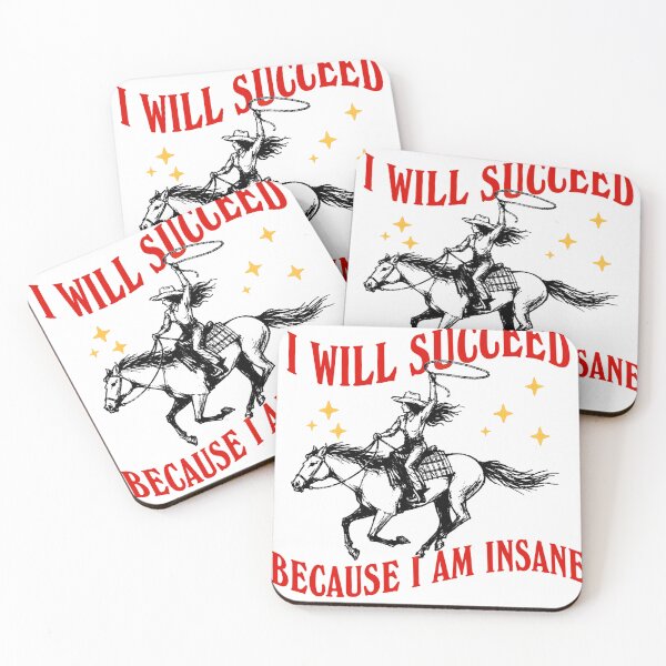 Item preview, I Will Succeed Because I Am Insane Motivational Tiger Rider Cowgirl designed and sold by DianneShelton.