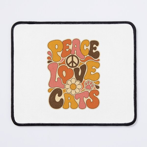 Item preview, Groovy 70s Peace Love Cats Retro designed and sold by Kaikab007.