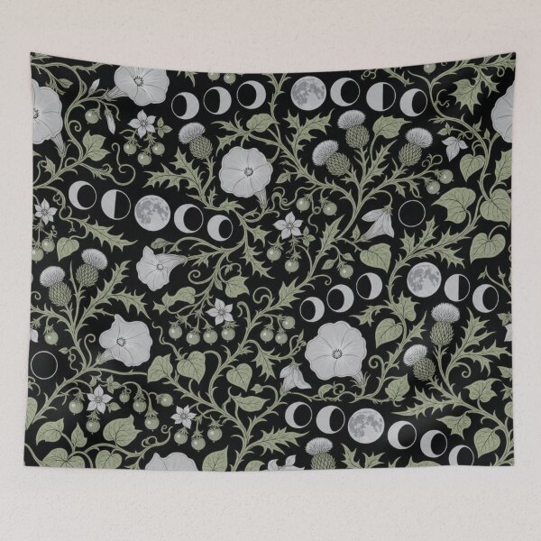 Item preview, Moon Phase Botanica Seamless Pattern | Witchy Aesthetic Repeat Design designed and sold by StickyGuys.