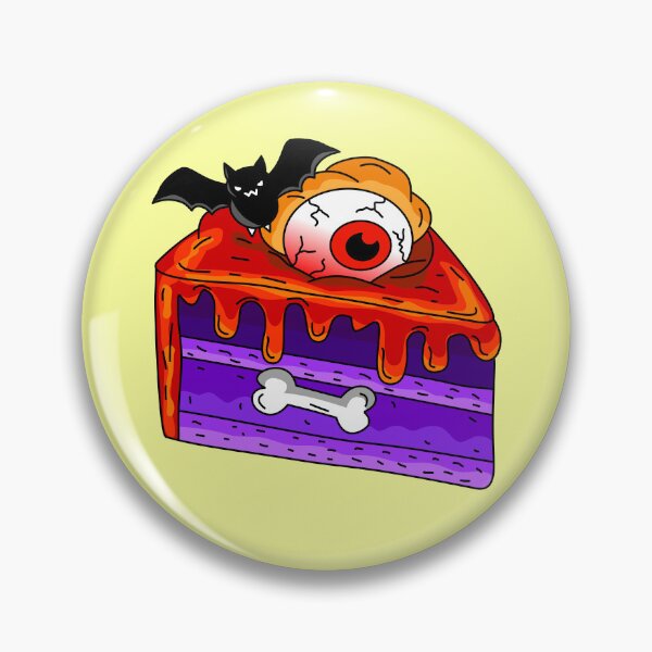 Item preview, Spooky Halloween Bakery Purple Cake Slice with Eyeball Bat and Bone Vector Illustration designed and sold by RS4you.