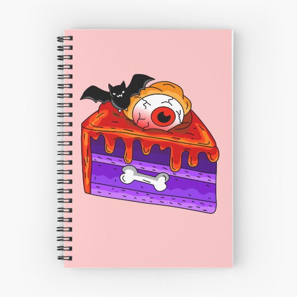 Item preview, Spooky Halloween Bakery Purple Cake Slice with Eyeball Bat and Bone Vector Illustration designed and sold by RS4you.