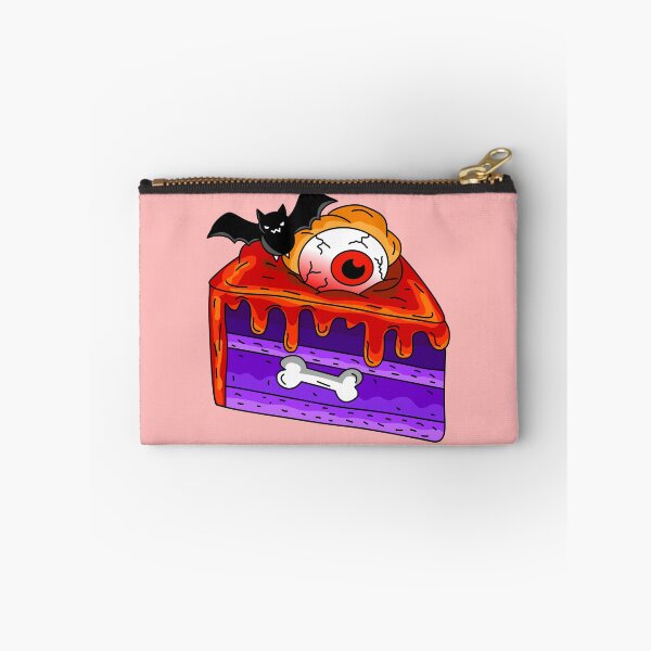 Item preview, Spooky Halloween Bakery Purple Cake Slice with Eyeball Bat and Bone Vector Illustration designed and sold by RS4you.
