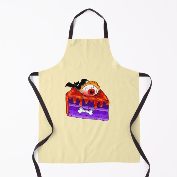 Item preview, Spooky Halloween Bakery Purple Cake Slice with Eyeball Bat and Bone Vector Illustration designed and sold by RS4you.