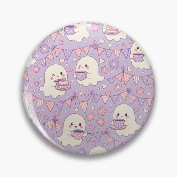 Item preview, Cute Ghost Tea Party Seamless Pattern | Ghost Aesthetic Repeat Design designed and sold by StickyGuys.