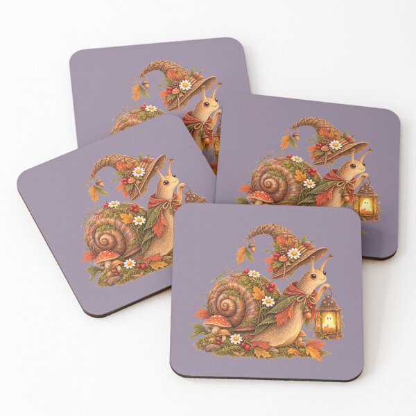 Item preview, Cottagecore Lantern Snail Watercolor Art – Whimsical Halloween Garden Print designed and sold by MagicMakerPh.